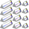 Kanayu 12 Pack Clear Triangular Prism Optical Glass Triangular Prism Triple Prism For Photography Effects Physics Teaching Light