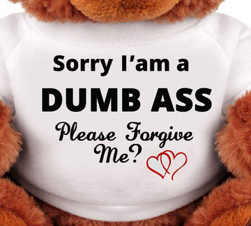 Sorry and Forgive Me Gift: Funny Teddy Bear Couple Gift: Medium Teddy Bear Stuffed Animal