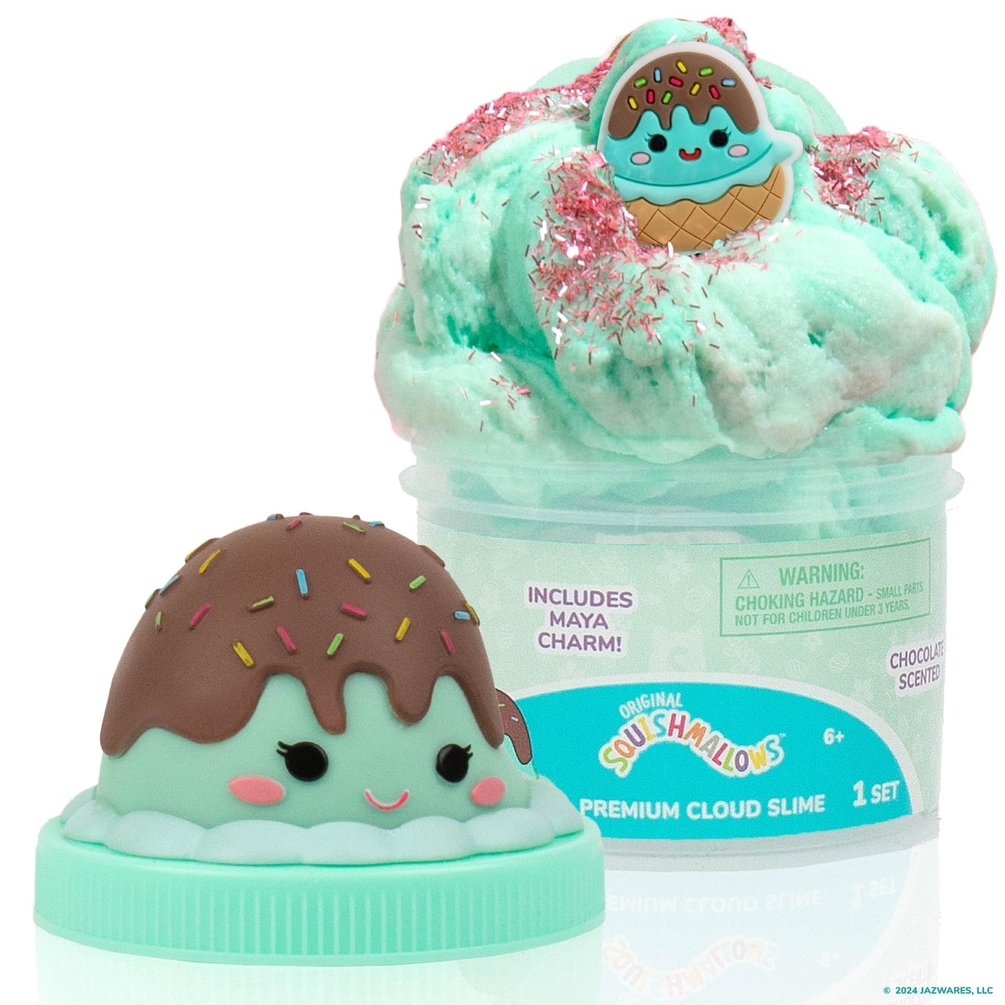 Original Squishmallow Maya The Ice Cream Premium Cloud Slime, Chocolate-Scented, Party Favors For Kids 8-12, Girl Toys 8-10 Years Old, Slime Kit For Girls Ages 8-12, Slime For Kids