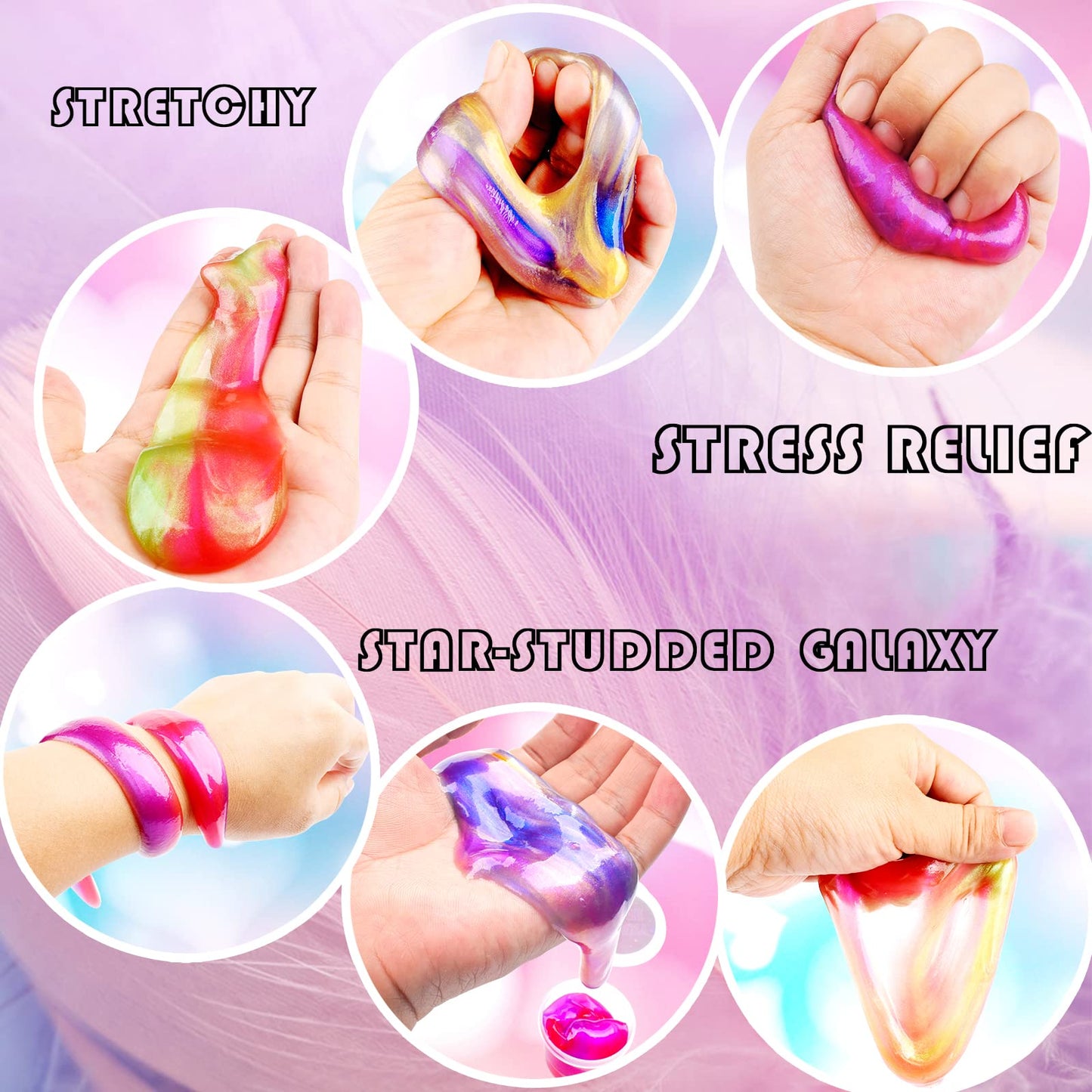 Kids Party Favors Slime Putty, 16 Pack Galaxy Slime Bulk, Slime Kit For Girls & Boys 10-12, Valentine'S Day Gifts, Birthday Gifts, Easter Basket Stuffers For Kids