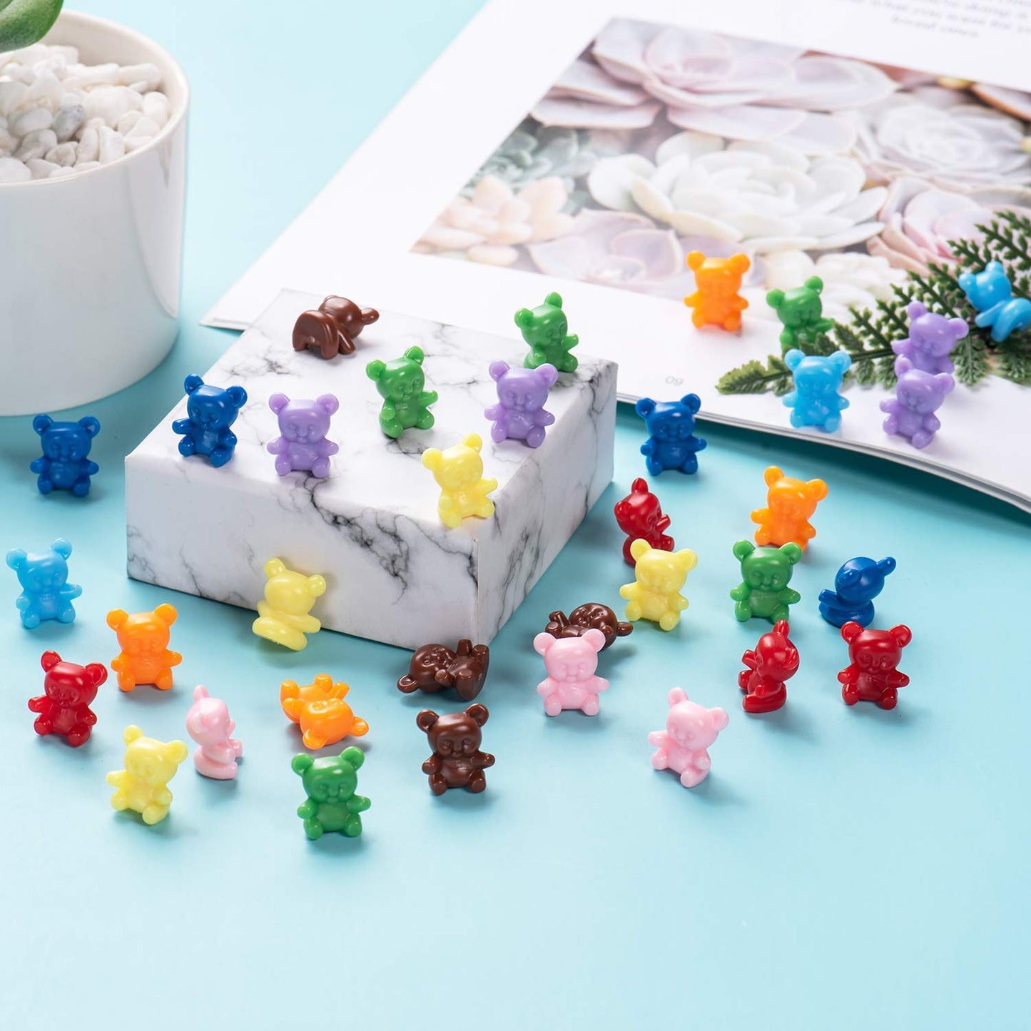 Xinhuidalsq 90 Colored Counting Bears - 0.62 Inch Rainbow Set, 9 Colors, Mini Plastic Bears Math Manipulatives For Toddlers, Ages 3+