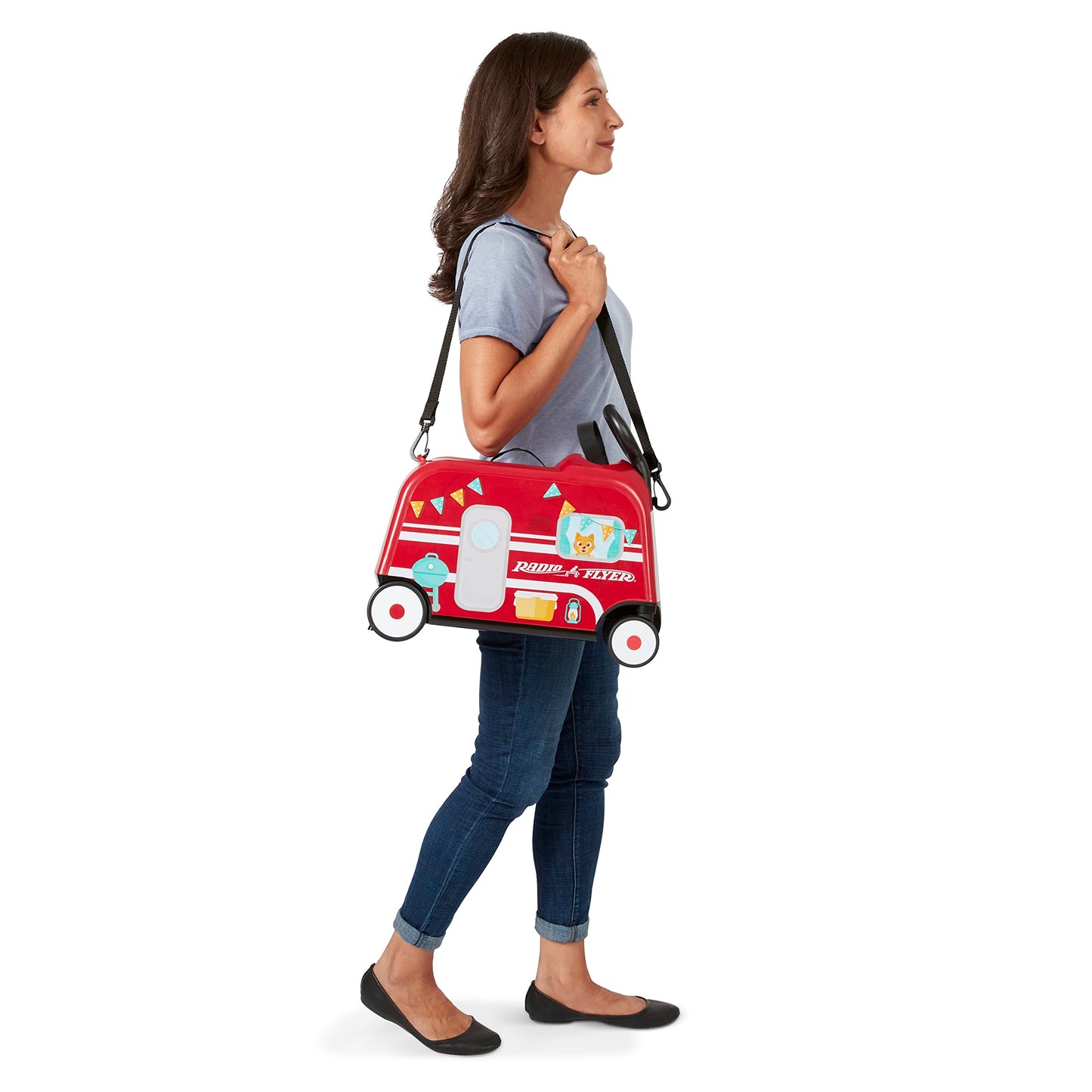 Radio Flyer 3-in-1 Happy Traveler Camper Ride-On Toy, Medium Plastic, Ages 2-5, Model 660Z
