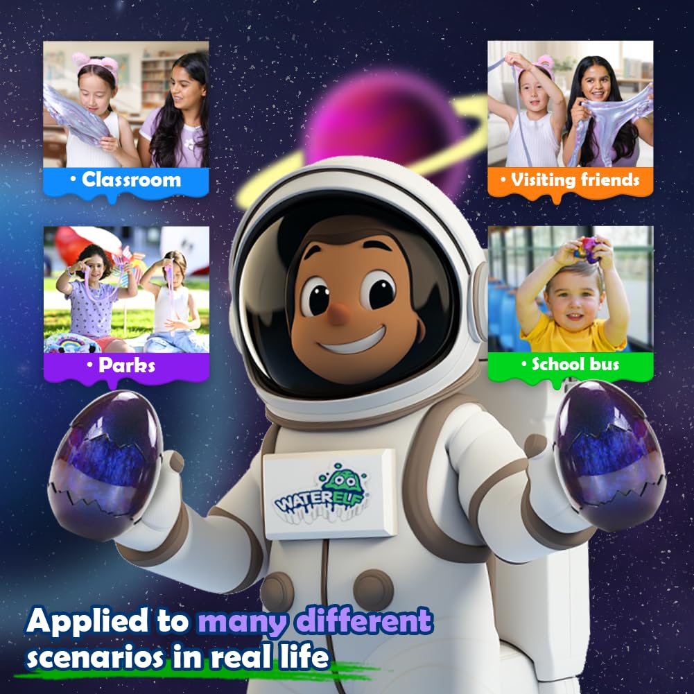 Waterelf Polyester Galaxy Slime - Big Egg Slime Toy For Kids Boys Girls Adults - Perfect For Party Favors, Stress Relief School