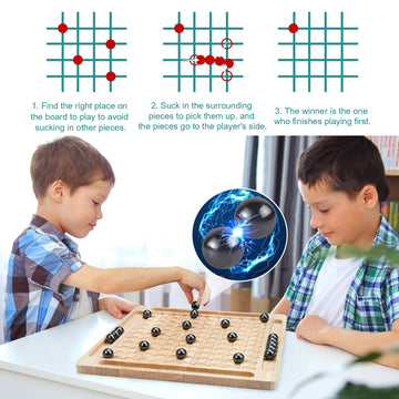 Magnet Game,Magnetic Chess Game,Table Top Magnetic Chess Fun Family Games For Kids And Adults,Magnetic Rocks Game Puzzle Toy Fam