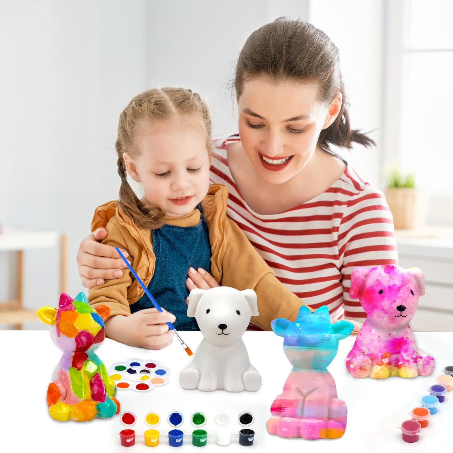 Hapmars Paint Your Own Dog Lamp Kit 2Pcs, Diy Dog Art Craft Painting Kits For Girls Boys Kid Age 4 5 6 7 8 9 10 11 12+, Art Supp