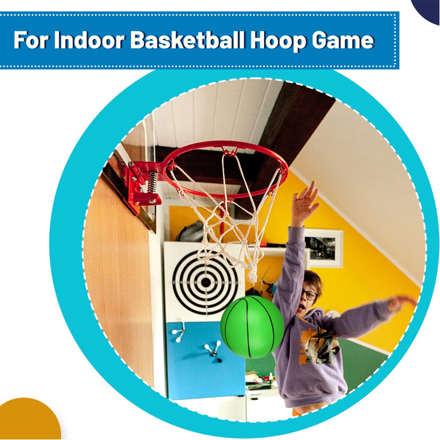 5 Inch Pvc Mini Basketball For Indoor Basketball Mini Hoops, Soft 5'' Rubber Small Repacement Basketball For Over Door Basketbal