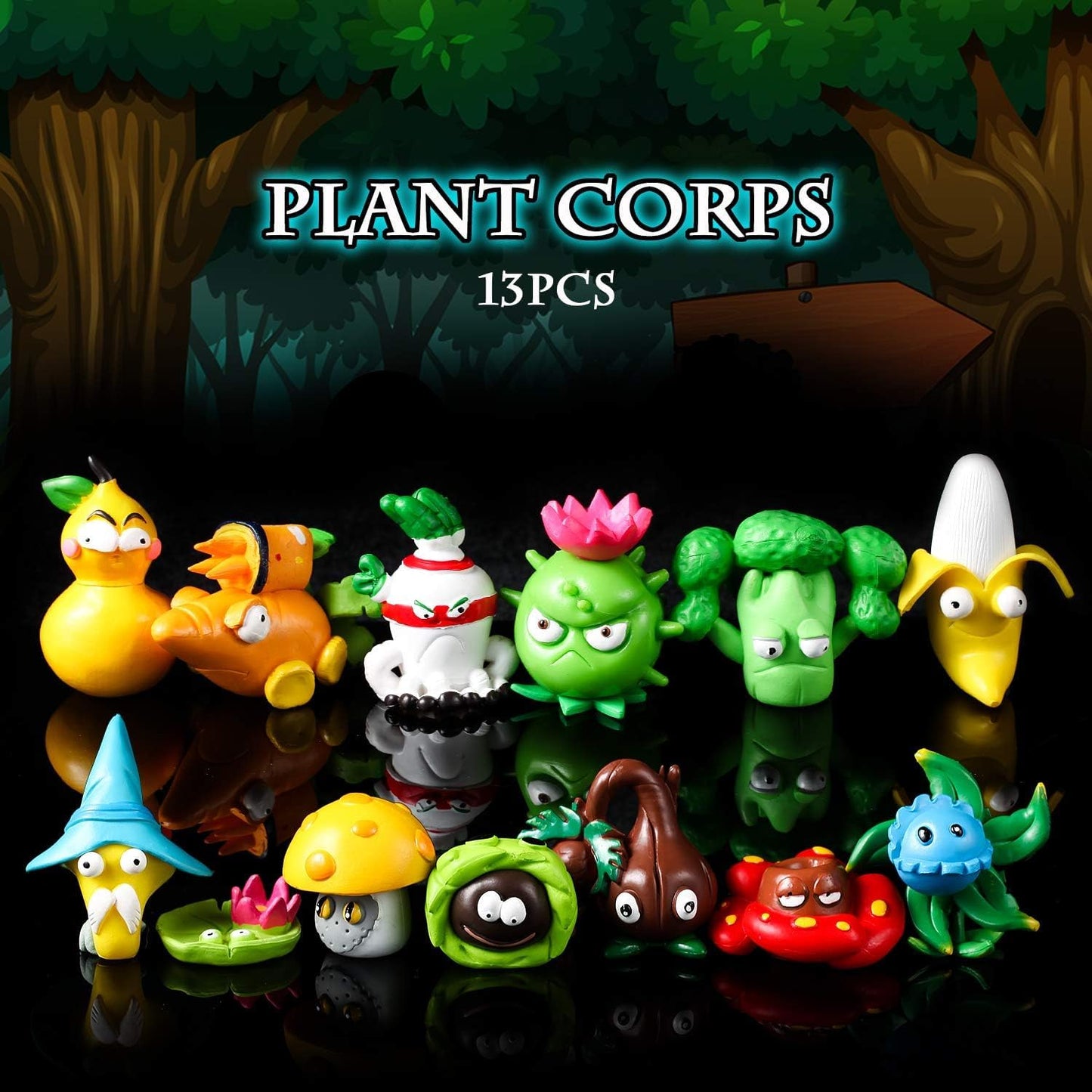 Maikerry 20 Piece Pvz Figure Toys Set, Mini Pvc Giant Zombies Toys, Great Gifts For Kids And Fans,Birthday And Party