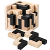 Yilloog Wooden Puzzle Games Brain Teasers Toy Educational 3D Logic Puzzles Brain Teaser Intellectual Removing Assembling Puzzle Gift for Party mature-themeds(Cube)