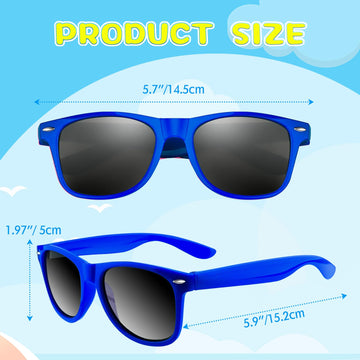 Astaron 12 Pack Party Novelty Sunglasses Bulk Neon Party Favors For Beach Wedding Party Pool Party Supplies, Blue