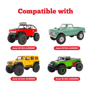 Hobbypark 1.0 Beadlock Wheels and Tires 4Pcs Metal Micro Crawler Tires with Extended Wheel Spacers Offsets for 1/24 RC Crawler C