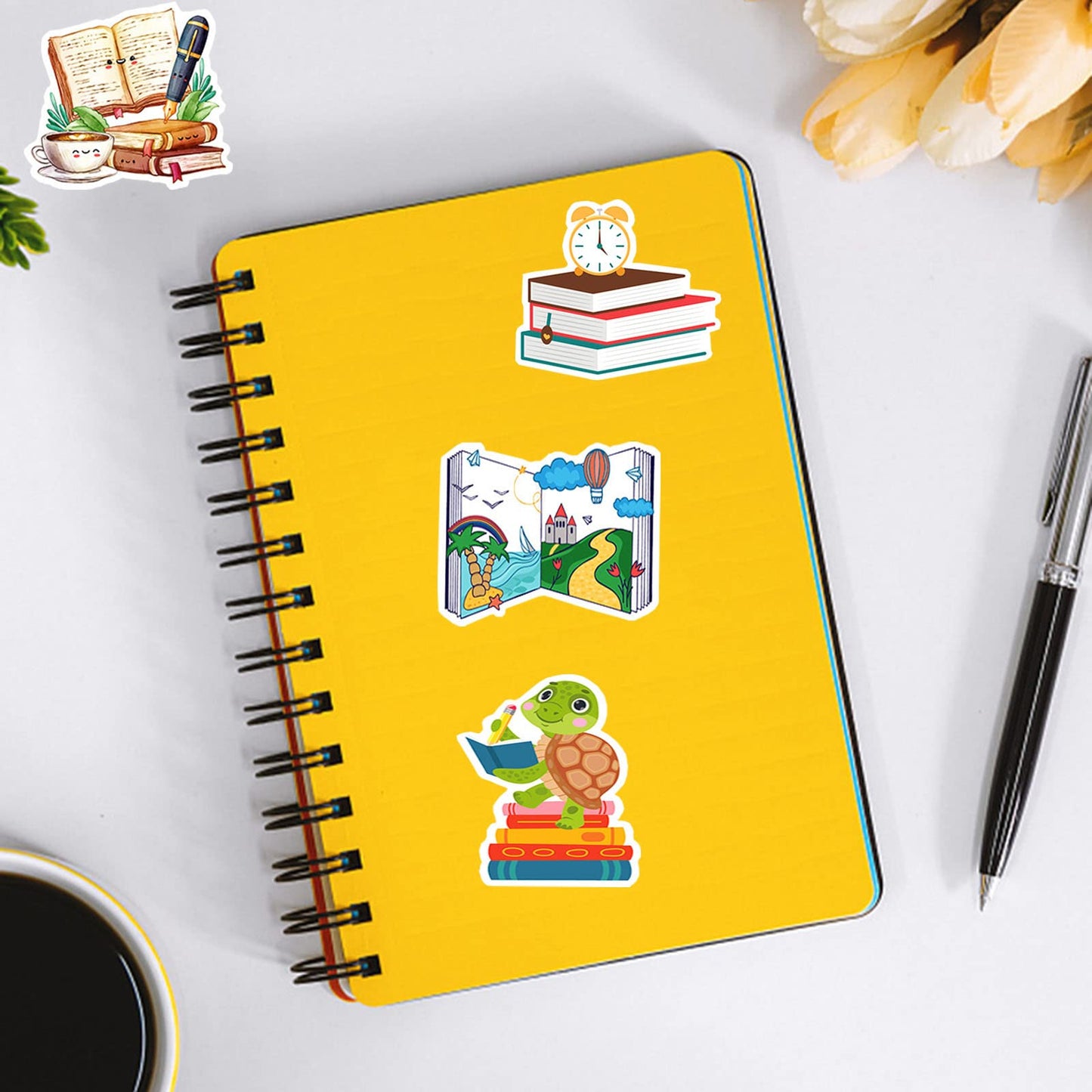 100 Pcs Book Stickers Bulk, Reading Stickers For Water Bottles, Library Stickers, Book Accessories For Reading Lovers, Vinyl Wat