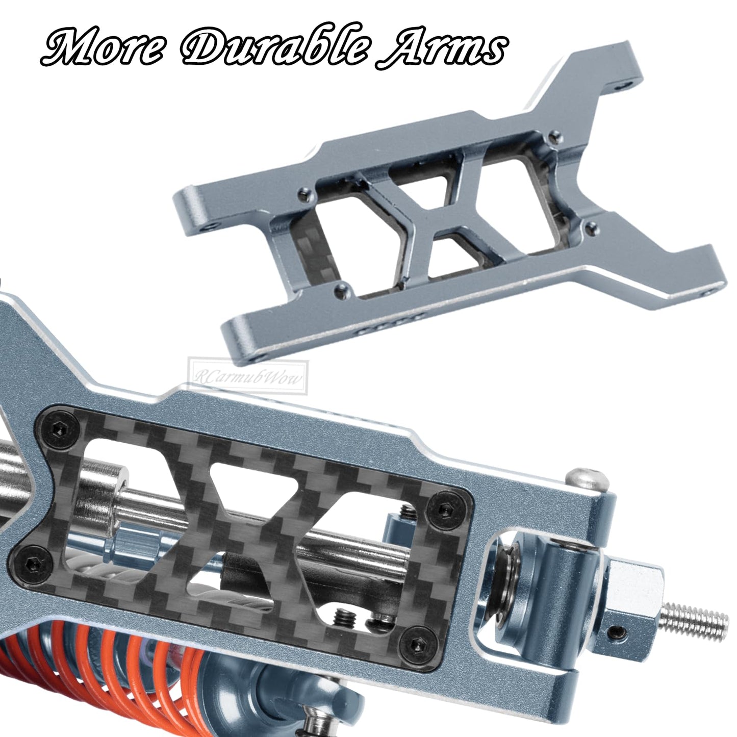 Rcarmubwow A Arms Upgrades Part For 1/10 Slash 2Wd,Slash 2Wd Vxl,Alloy Aluminum Front Rear Rc Suspension Arms,4Pcs,Titanium