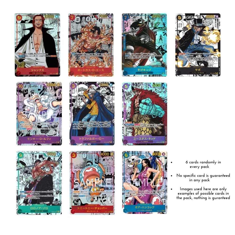 TraderzTCG One Piece Cards Pack Bundle - 10 Pack Collection for TCG Enthusiasts and Anime Fans, Cardboard Material
