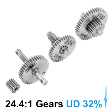 INJORA Stainless Steel 24.4:1 Transmission Gear Pinion Set for TRX4M Upgrade 1/18 RC Crawler Car