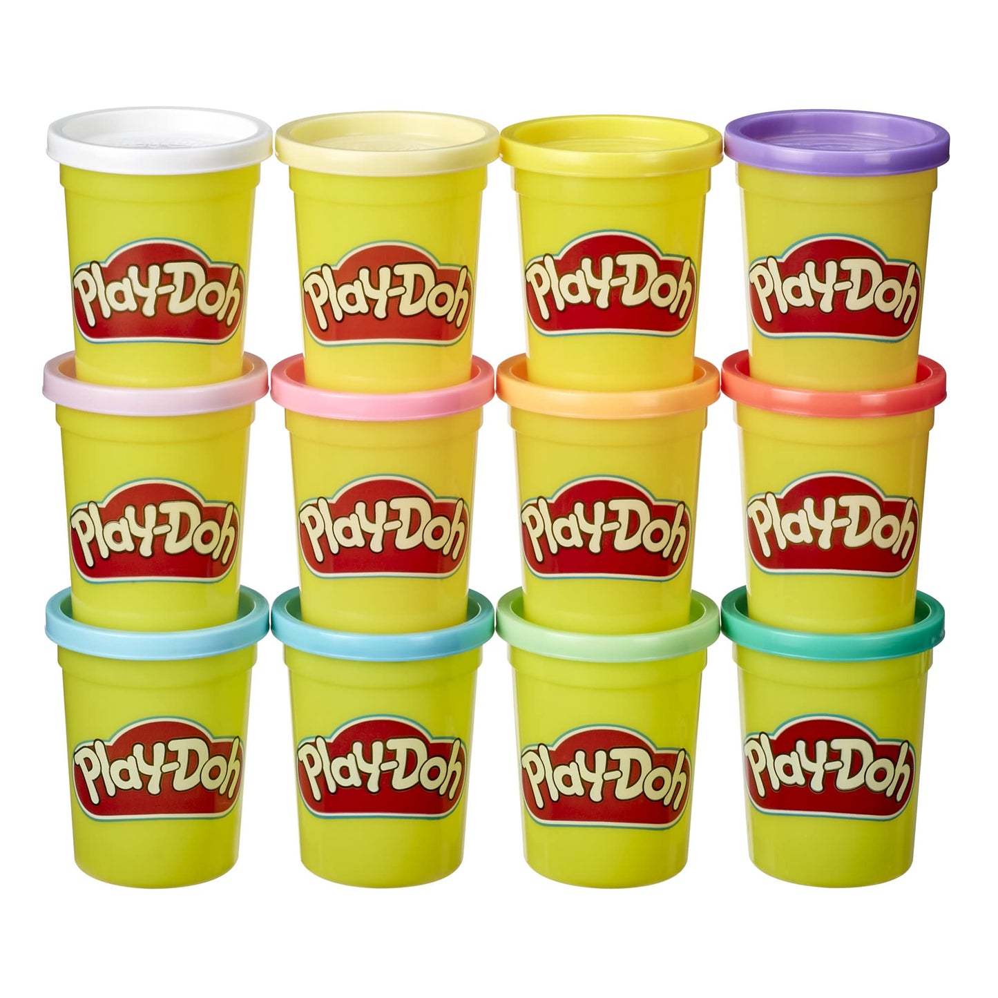 Play-Doh Pastel Colors Bulk 12-Pack Of 4-Ounce Cans, Party Favors, Easter Basket Stuffers For Girls & Boys, Kids Arts & Crafts, Preschool Toys, Ages 2+