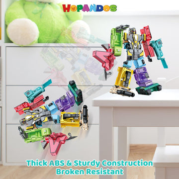 HOPANDOS Number Robots Transformers Toys for Kids Ages 3-8, 12.3'' Giant Buildable Robot Set, Number Blocks for Learning & Play,