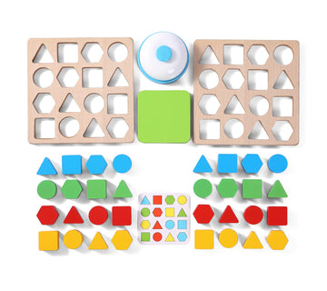 Wooden Puzzles Shape Color Matching Board Games Preschool Educational Montessori Toys for Kids 3 4 5 6 Years Old Boys Girls Brai