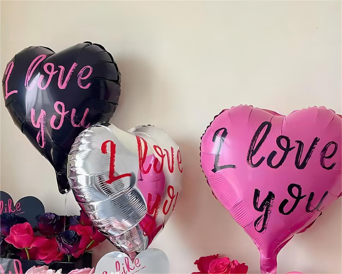 12 Pcs Pink Heart Balloons 18 Inch I Love You Valentines Day Balloons For Valentines Day Decorations Bridal Shower Wedding Party