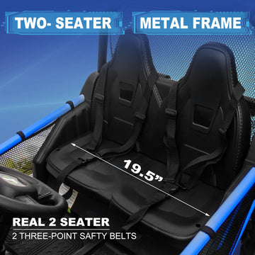 OTTARO 24V 4WD 10 AH Ride on Car Truck, Electric Car UTV 2 Seater for Kids with Metal Frame, Remote Control, Bluetooth-Purple