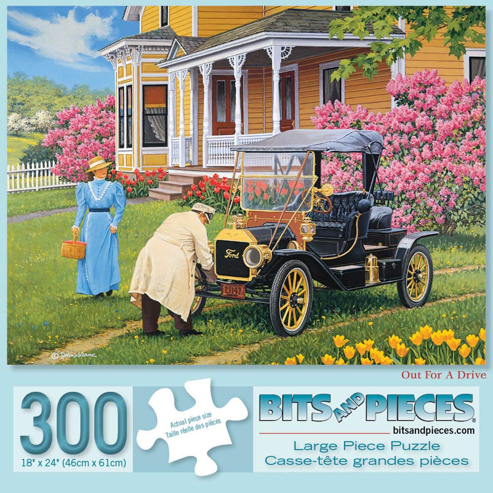 Bits And Pieces - 300 Piece Jigsaw Puzzles For Adults - Value Set Of Three (3) - Classic Summer Large Piece Jigsaws By Artist Jo