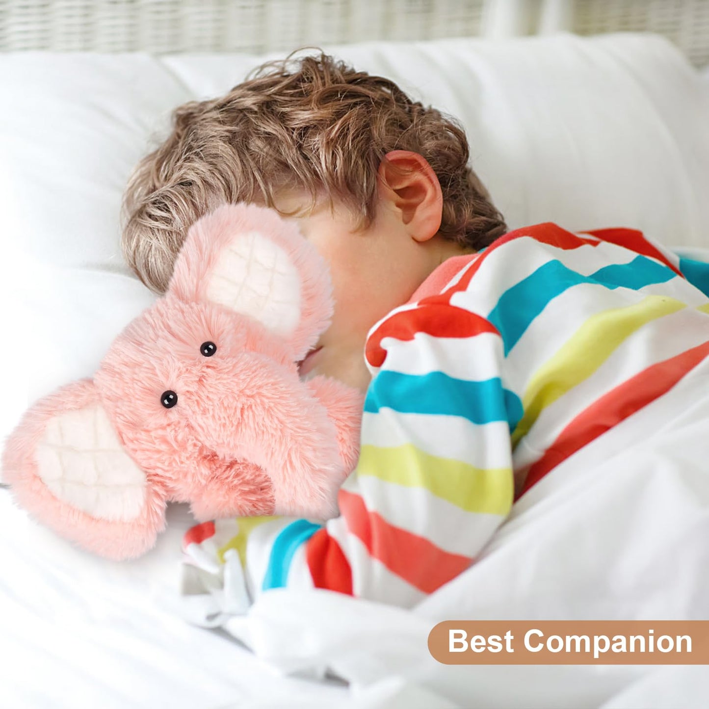 SuzziPals Elephant Stuffed Animal - Heatable & Coolable, Lavender Scented, Pink Plush Toy, Microwavable Heating Pad, Model 23-P