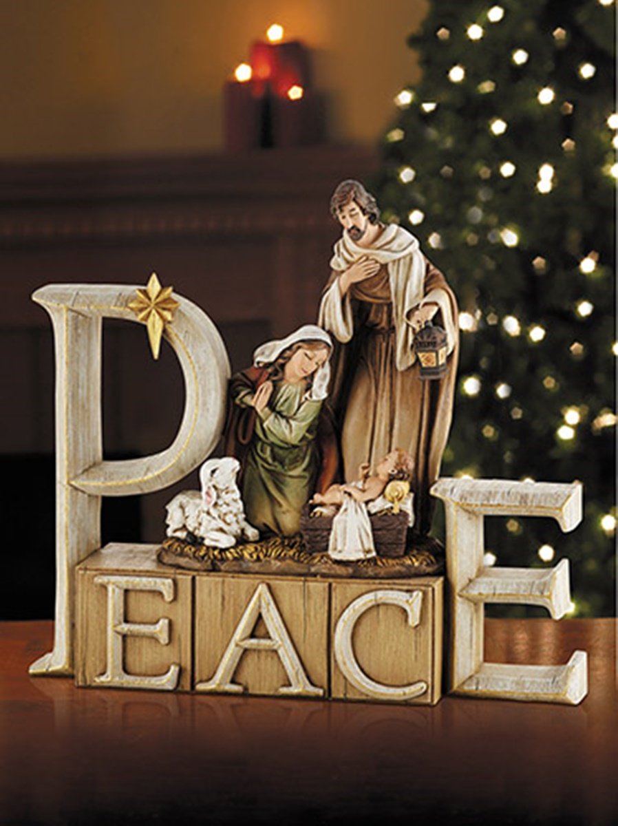 Avalon Gallery Autom Nativity Figurine-Peace (8.25'), White