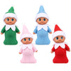 Gemscream 4 Pcs Christmas Tiny Elf Miniature in Dark Skin with Dress Christmas Decoration Party Accessories Holiday Tiny Gift Xmas Stocking Stuffers for mature-themed (Sweet Brown Skin)