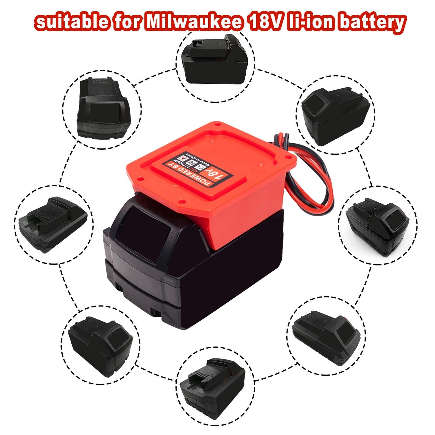 Qsdxnydc For Power Wheel Adapter For Milwaukee 18V M18 Battery Connector With 14 Gauge Robotics,Good Power Convertor For Diy Rid