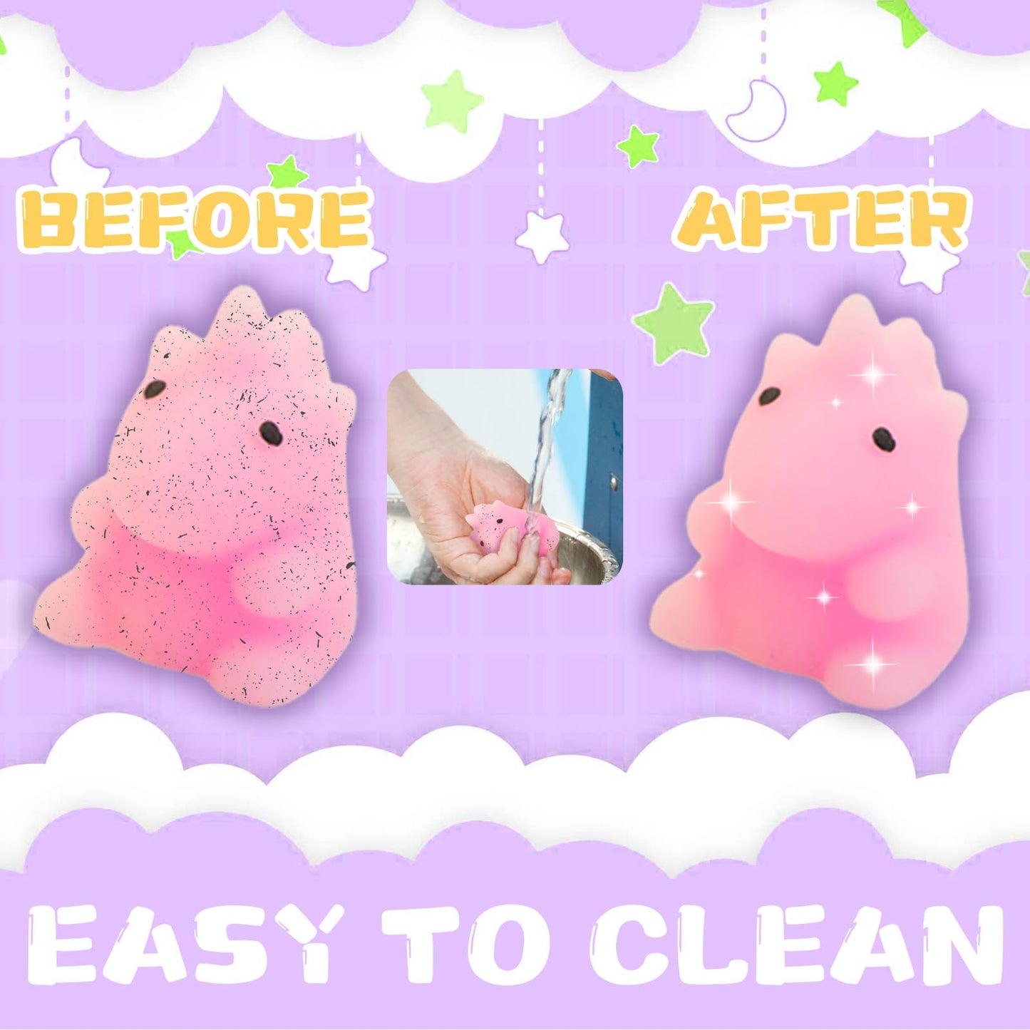 Squishes 18 Pcs Tiny Mochi Squishy Toys For Kids Age Over 3 Years Old,Kawaii Squishy Animals, Party Favors For Kids, Stress Reli