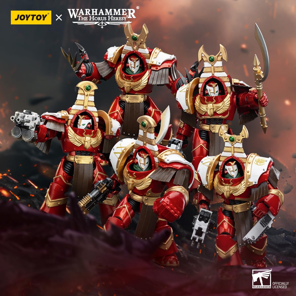 JOYTOY Warhammer 40K Thousand Sons 5Pcs Sekhmet Terminator Cabal 1:18 Scale Action Figure Mecha Joy Toy Collection Model 5.35in