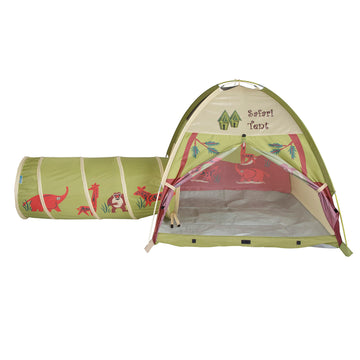 Pacific Play Tents 20435 Kids Safari Fun Dome Tent Crawl Tunnel Combo Indoor / Outdoor Fun,Multicolor