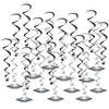 Beistle 24-Piece Flying Saucer Whirls Hanging Spirals, Extraterrestrial Spaceship Design, Space Alien Party Decorations for Birt