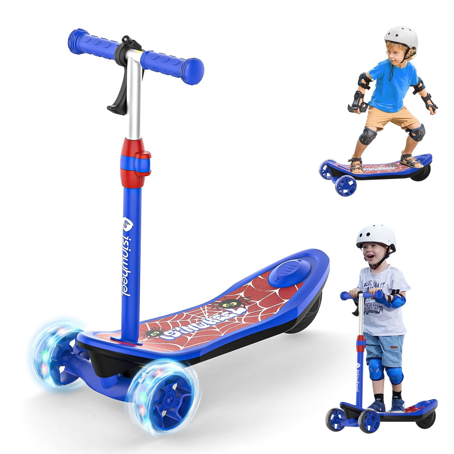 Isinwheel Minispider Electric Scooter For Kids Ages 3-12, 2-In-1 3 Wheel Electric Scooter With Remote Controller And 2 Speeds, N