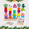 Montessori Toys For 2 3 4 Years Old -Cute Witch Princess Unicorn Fairy Mermaid, Wooden Bead Sequencing, Stacking Block & Sorting