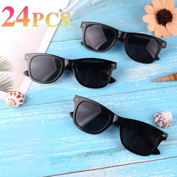 Miahart 24 Pack Kids Sunglasses Party Glasses Bulk Goody Bag Fillers For Boys And Girls Birthday Party Summer Party Supplies, Bl