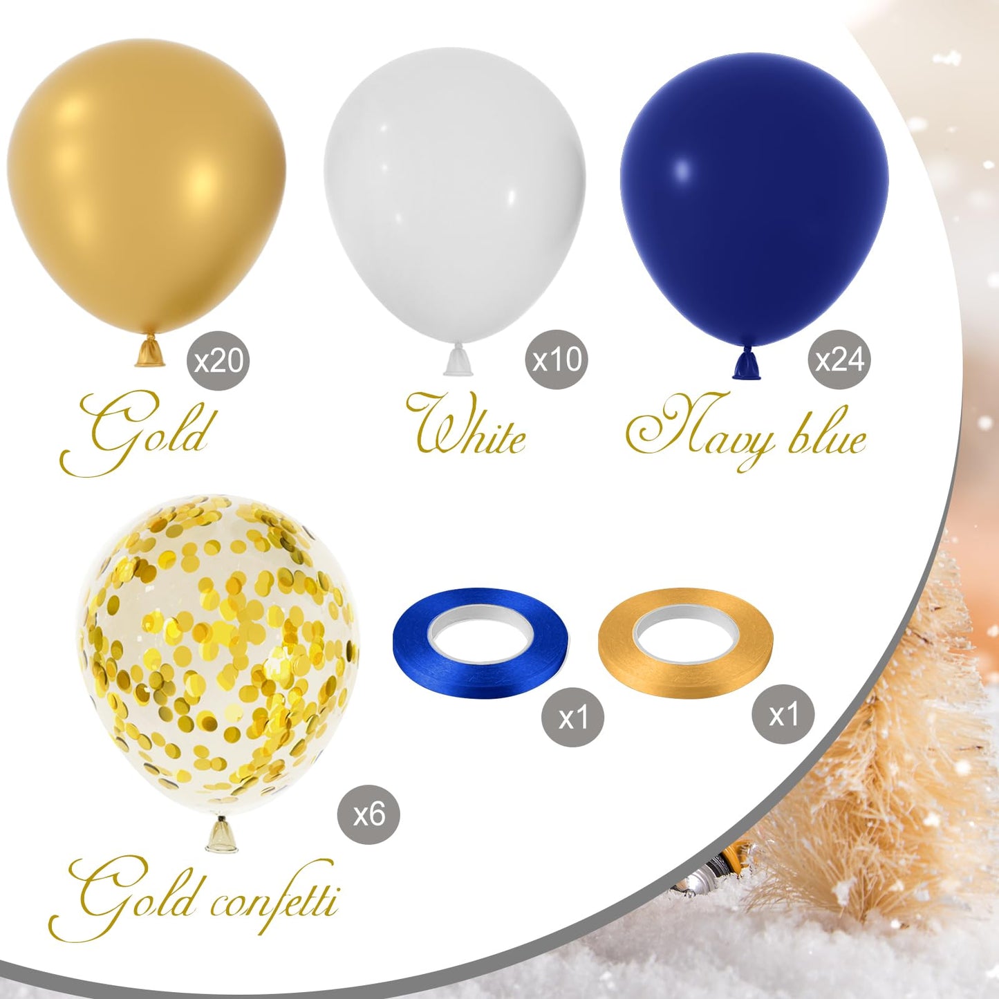 Neburora Navy Blue And Gold Confetti Balloons 60Pcs 12Inch Party Balloons Kit For Birthday Party Wedding Graduation Holiday Cele