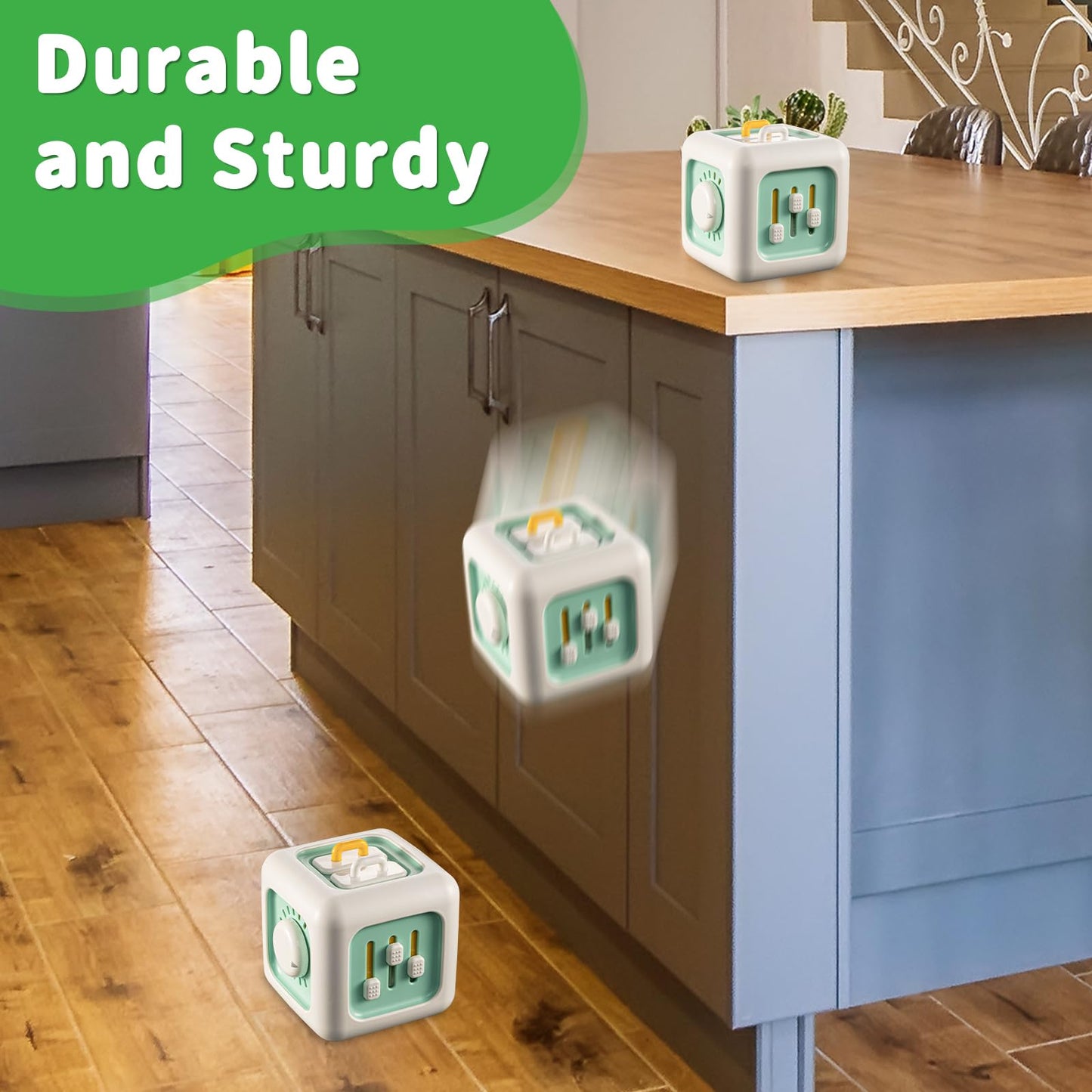 Activity Cube Montessori Toys for 1 Year Old, Sensory Toys Busy Board for Babies 6-12 Months, Car Travel Airplane Toys for Toddl