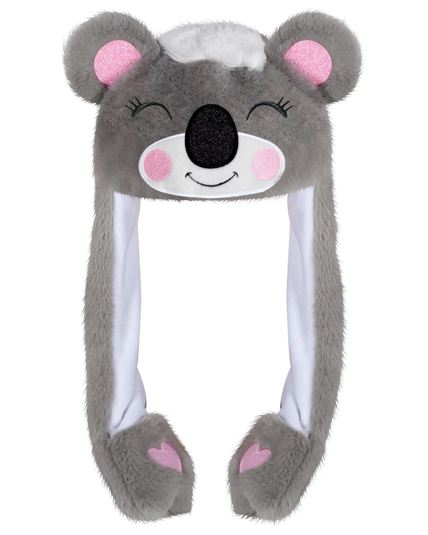 YOYTOO Plush Novelty Animal Hat with Ears Moving Jumping Pop Up Beating Plush Dress Up, One Size Fits All Adults & Children (Koa