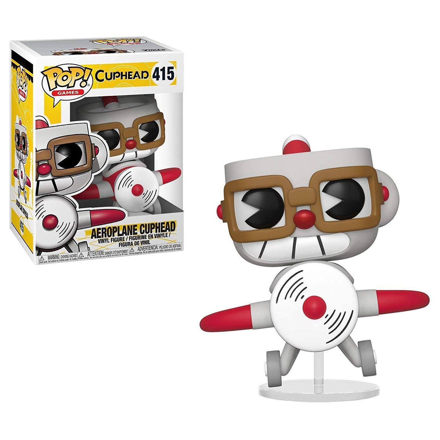 Funko Pop! Cuphead Aeroplane Collectible Figure, Multicolor, Model 34475, Vinyl