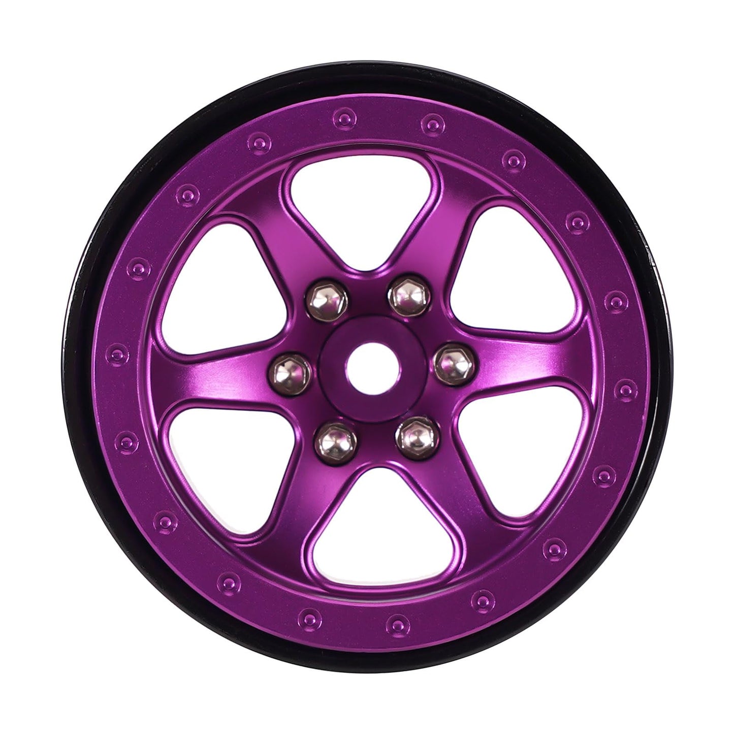 INJORA 1.3 Aluminium Beadlock Wheel Rims - Negative Offset -4.05mm for TRX4M SCX24 Upgrade 1/24 1/18 RC Crawler Car(Purple)