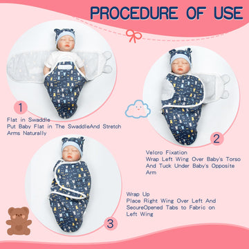 Reborn Baby Doll Blanket Accessories For 17-22 Inch Reborn Dolls Girls/Boys Soft Cotton Blue Bear Blanket 2Pcs Reborn Toddler Do