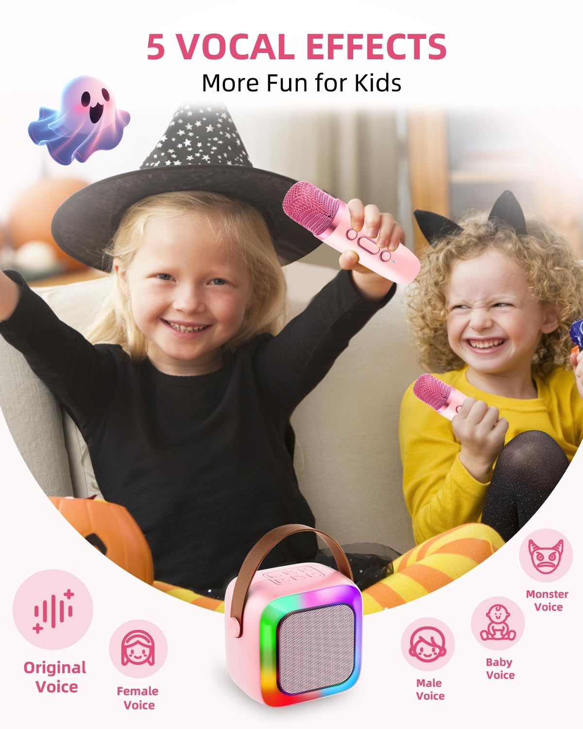 Anliuanliu Kids Karaoke Machine For Adults, Mini Portable Karaoke Bluetooth Speaker With 2 Wireless Microphones, Birthday Gifts