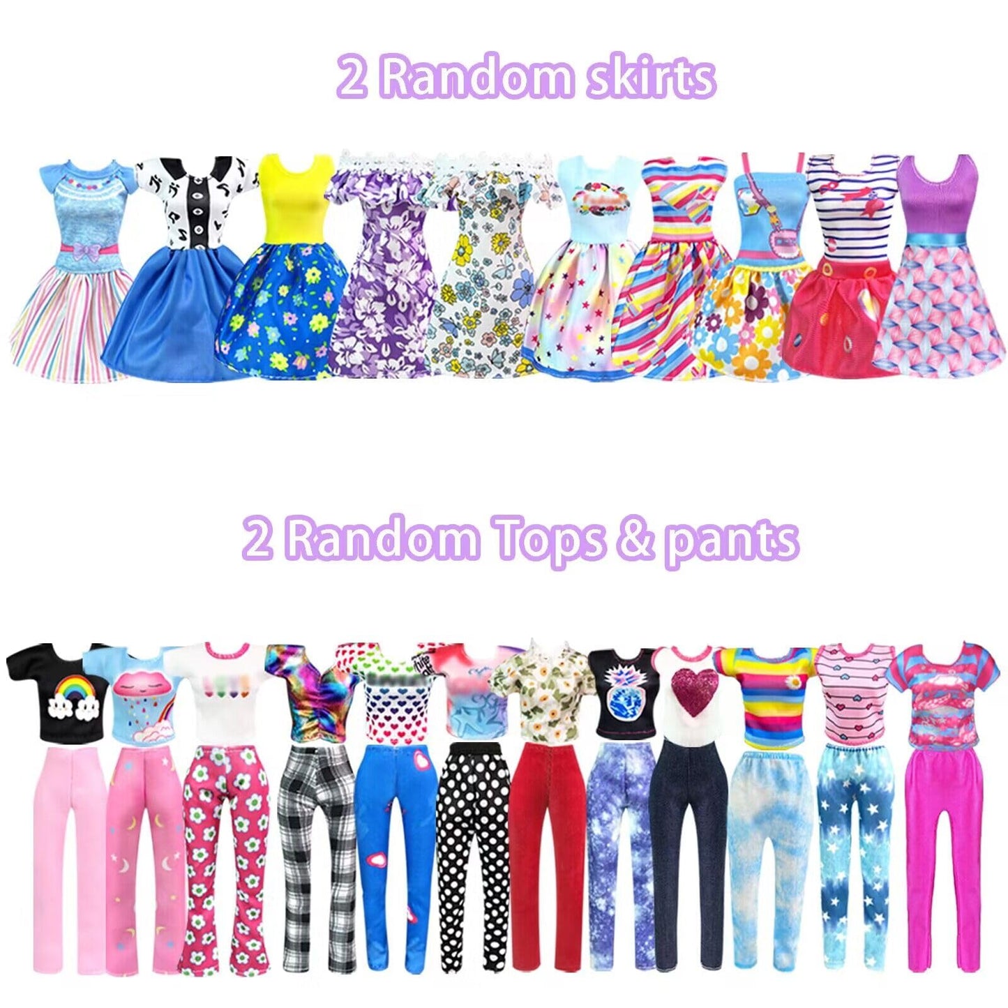 Doll Clothes And Accessories For 11.5 Inch Doll Dress Up Set With 1 Wedding Gown Dress 2 Fashion Dresses 4 Mini Dresses 2 Tops And Pants Outfits Swimsuits 10 Shoes 10 Bags Toys Gift For Girls