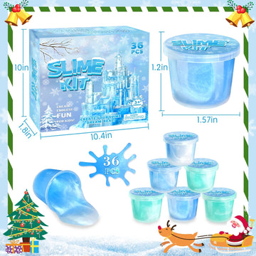 36 Pack Frozen Slime Party Favors For Kids Winter Snowflake Slime Putty Toys Christmas Easter Birthday Goodie Bag Stuffer Classr
