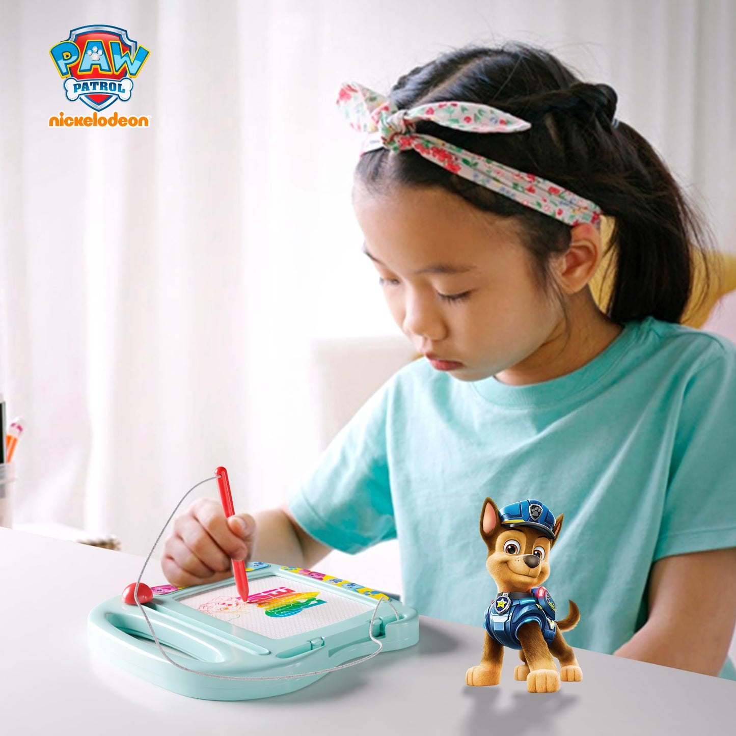 Paw Patrol Magnetic Board For Kids, Erasable Toddler Drawing Pad, Magic Sketcher, Sketch & Doodle Travel Toy, Aqua