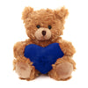 Plushland Mocha Teddy Bear With Customized Message On Embroidered Heart, Mocha Teddy Bear Stuffed Animal - Valentine Personalize