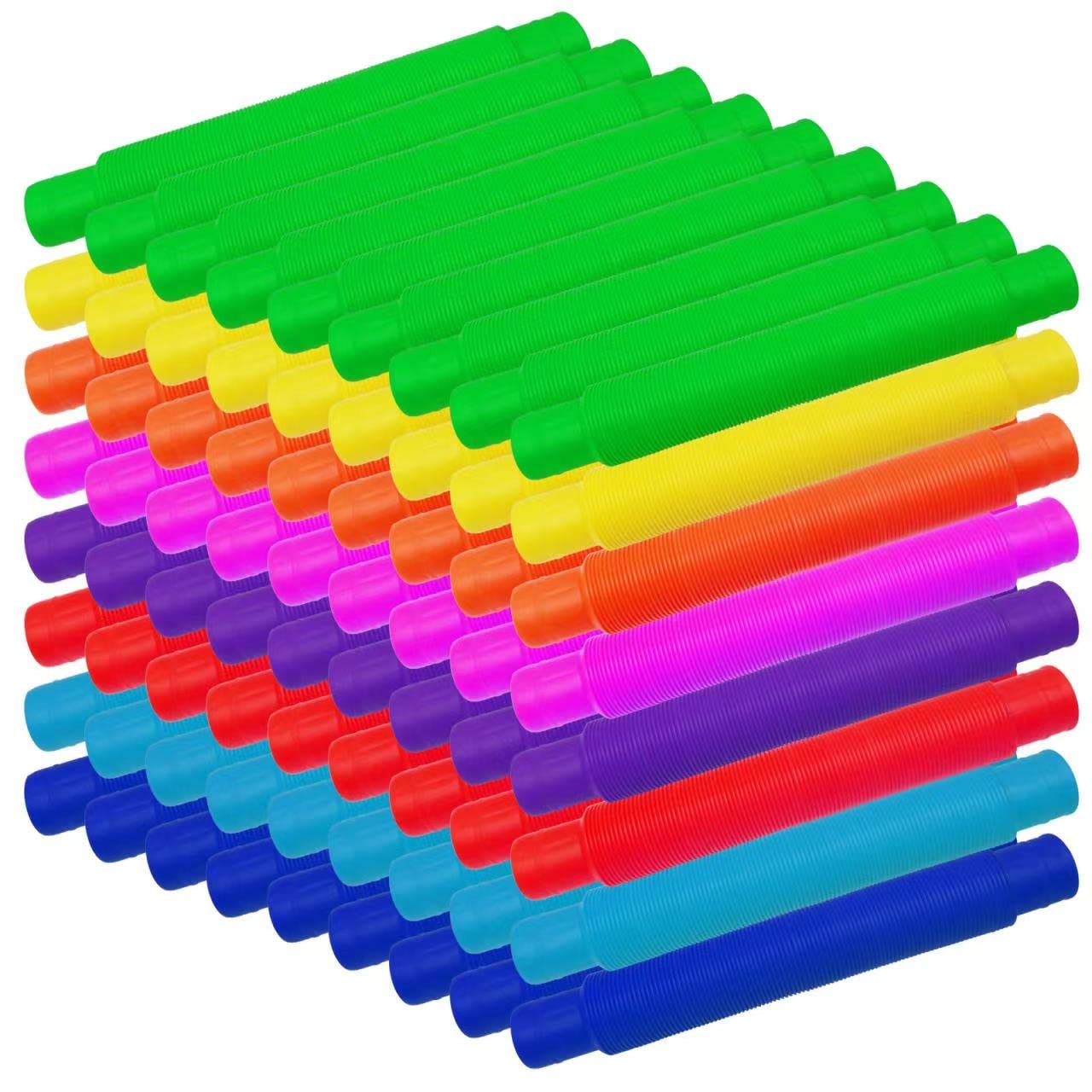 48 Pcs Pop Tubes Party Favor For Kids, Pop Tubes Fidget Toys For Easter Basket Goodie Bag Stuffers , Pop Tubes Bulk For School C