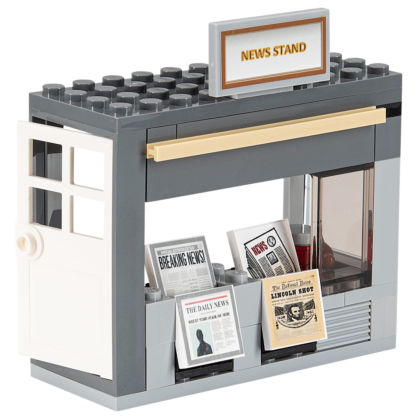 Building Bricks Toys Blocks Small News Stand Fast Food Corner-Compatible With All Brands-Moc Minifigure City Town Village