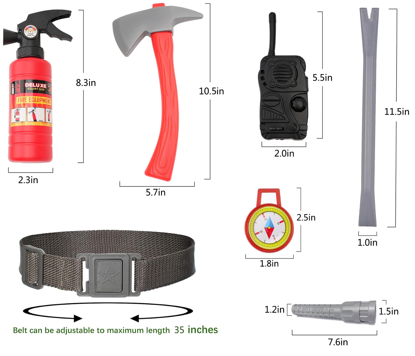 Avady Firefighter Costume for Kids Fireman Costume for Boys Halloween Costume Cosplay Dress Up