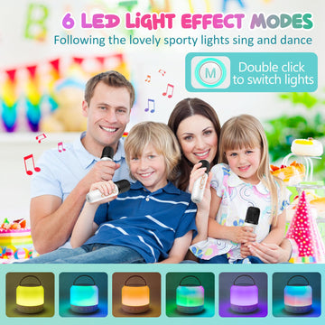 Yenlove Mini Karaoke Machine For Kids Adults, Portable Bluetooth Speaker With 2 Wireless Microphones, For 4 5 6 7 8 9 10+ Years